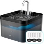 Fontaine pour chat, filtration multiple 2, 2 l, 2 modes de d�bit d'eau, avec 6 filtres + 3 filet �ponge, ...