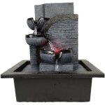 Fontaine d'eau de bureau en forme de cascade en r�sine d'int�rieur , avec �clairage led changement de ...