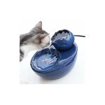 Heytea - fontaine d'eau - en cramique - avec lotus vertical et filtre automatique - idale pour chat ...