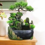 Fontaine d'intérieur en résine avec cascade de méditation zen pour la maison, le bureau, la chambre à ... Fontaine d'intérieur en résine avec cascade de méditation zen pour la maison, le bureau, la chambre à ...