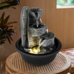 Fontaine d'intérieur fontaine de table avec cascade éclairage décoratif fontaine led, plastique noir ... Fontaine d'intérieur fontaine de table avec cascade éclairage décoratif fontaine led, plastique noir ...