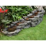 Ubbink - fontaine de jardin brembo allonge rochers et pierres, avec clairage led