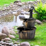 Fontaine de jardin avec pompe � eau fontaine � eau en cascade rustique 45, 5 x 41 x 68 cm