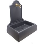 Fonderia bongiovanni - fontaine murale en fonte gris lione pour mur de balcon de jardin de maison avec ...