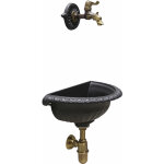 Fonderia bongiovanni - fontaine murale modèle liberty en fonte grise coloris au choix robinet siphon ... Fonderia bongiovanni - fontaine murale modèle liberty en fonte grise coloris au choix robinet siphon ...