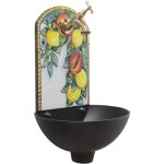 Fonderia bongiovanni - fontaine murale petra � a � en fonte couleur pour la maison et le jardin pierre ...