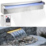 Mophorn fontaine de piscine en acier inoxydable 17. 7 x 4. 5 x 3. 1 inch led cascade waterfall blade ...
