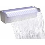Fontaine rectangulaire de piscine avec led inox 30 cm cfw324895