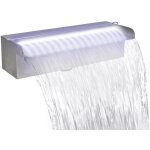 The living store - fontaine rectangulaire de piscine avec led inox 30 cm argent