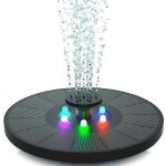Fontaine solaire 3 w - pompe de bassin solaire avec lumi�re led - pour bassin de jardin ou fontaine