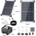 Fontaine solaire 9v / 12 w 500l / h, pompe  eau solaire, avec tuyau d'eau de 1 m, cble de 3, 25 m, ...