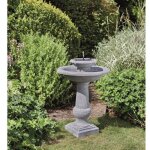 Fontaine solaire bain d'oiseau 2 niveaux chatsworth