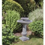 Fontaine solaire bain d'oiseau 2 niveaux chatsworth