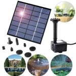 Fontaine solaire ext�rieur flottante 1. 4w, pompe bassin solaire avec batterie et 5 buses, pour bain ...