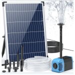 Fontaine solaire pour ext�rieur - pompe de bassin bilingue - filtre - 12 w - 605 l / h - 2 m de c�ble ...