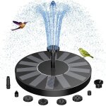 Fontaine solaire exterieure de jardin, fontaine exterieure de jardin avec 6 buses, pompe solaire bassin ...