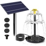 Fontaine solaire exterieure de jardin, pompe bassin solaire, fontaines ext�rieures oiseaux, pompe arrosage ...
