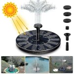 Fontaine solaire, pompe solaire pour bassin de 1, 4 w avec 4 effets pompe  eau solaire d'une hauteur ...