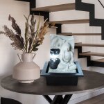 Fontaine de table avec pompe fontaine avec clairage led buddha design fontaine d'intrieur grise dcoration, ...