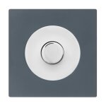 Fontini - variateur universel blanc - bouton blanc dom + plaque simple blue grey