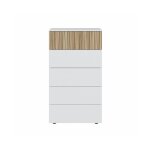 Chiffonnier 61x40x109 cm avec 5 tiroirs blanc artik et naturel ? edera