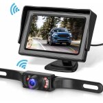 Forehill - 5 pouces hd car monitor external wired 2. 4g reversing camera silver bezel wireless kit