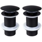 Forehill bonde de lavabo noir sans trop plein, 2 pi�ces bonde de lavabo pop up noir universelle, bonde ...