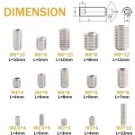 Forehill - kit 300pcs m2. 5 m3 m4 m5 m6 m8 vis sans t�te hexagonale, set assortiment kit de acier inoxydable ...