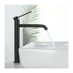 Forehill - mitigeur de lavabo noir mat robinet salle de bain haut bec pivotant 360pour vasque robinet ...