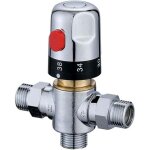 Forehill - mitigeur thermostatique g1 / 2 contr�le de temp�rature de l'eau r�gulateur d'eau froide chaude ...