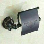 Porte - rouleau papier toilette avec rabat, brossé finition laiton antique, noir - forehill Porte - rouleau papier toilette avec rabat, brossé finition laiton antique, noir - forehill