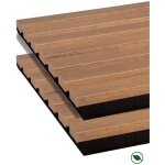 Forestea - lot de 2 panneaux tasseaux bois mdf acoustic d�cor ch�ne rustique sur feutrine 2600x300x17mm ...