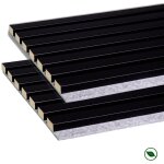Forestea - lot de 2 panneaux tasseaux acoustic coul. noir sur feutrine grise 2600x300x17mm pefc 70%