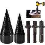 Foret  bois pour fendre du bois 32mm + 42mm, foret  fendre le bois avec 3 poignes de perceuse, foret ...