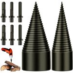 Foret � bois pour fendre du bois, 32mm + 42mm fendeur de buche, foret conique avec 6 poign�es pour perceuse ...