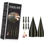 Foret de fendage de bois - 32mm + 42mm fendeur de buche, fendeuse bois c�ne, foret conique avec 6 poign�es, ...