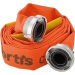 Fortis - tuyau plat de construction / industriel. orange. c / 52mm avec 2 clapets anti - fuite. storz ...