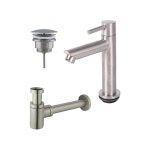 Fortifura calvi - ensemble lave - main avec robinet bas � poser, bonde non obturable et siphon design ...