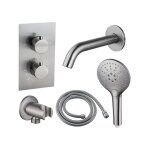 Fortifura calvi ensemble de robinet de baignoire - bec - 22cm rductible - flexible en mtal - douchette ...