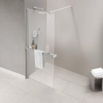 Fortifura - galeria portant serviettes pour paroi de douche - coincer - � raccourcir - inox bross�