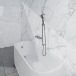 Fortifura nebbio ensemble combin bain - mitigeur thermostatique - barre de glissement avec coude mural ...