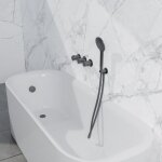 Fortifura nebbio ensemble combin� bain - mitigeur thermostatique - coude mural avec support de douchette ...