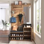 Fortuna lai - ensemble vestiaire - porte - manteau mural avec 4 patres, miroir, armoire  chaussures ...