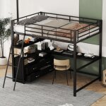 Fortuna lai - lit mezzanine 140x200cm - lit enfant avec tiroirs pratiques, bureau en l - design stratifié ... Fortuna lai - lit mezzanine 140x200cm - lit enfant avec tiroirs pratiques, bureau en l - design stratifié ...