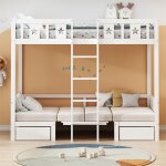 Fortuna lai - lit superpos 90x200cm - lit / bureau 2 en 1, auto - rembourr, avec 2 tiroirs, chelle ...