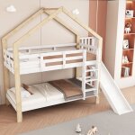Fortuna lai - lit superpos� 90x200cm - lit cabane enfant avec toboggan et �chelle d'angle, protection ...