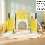 Fortuna lai - toboggan enfants 7 en 1 - avec double toboggan, panier de basket, aire de jeux pour enfants, ...