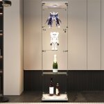 Fortuna lai - vitrine en verre led 4 étagères, 16. 73x14. 37x64. 56in, étagère en verre avec portes sur ... Fortuna lai - vitrine en verre led 4 étagères, 16. 73x14. 37x64. 56in, étagère en verre avec portes sur ...