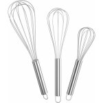 Fouet cuisine inox professionnel, batteur manuel  ?ufs 3 pices contient 15, 8cm, 21, 8cm, 25, 3cm, ...