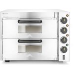 Four � pizza compact - 2 chambres argent 230v / 3000w 580x560x(h)435 mm - hendi